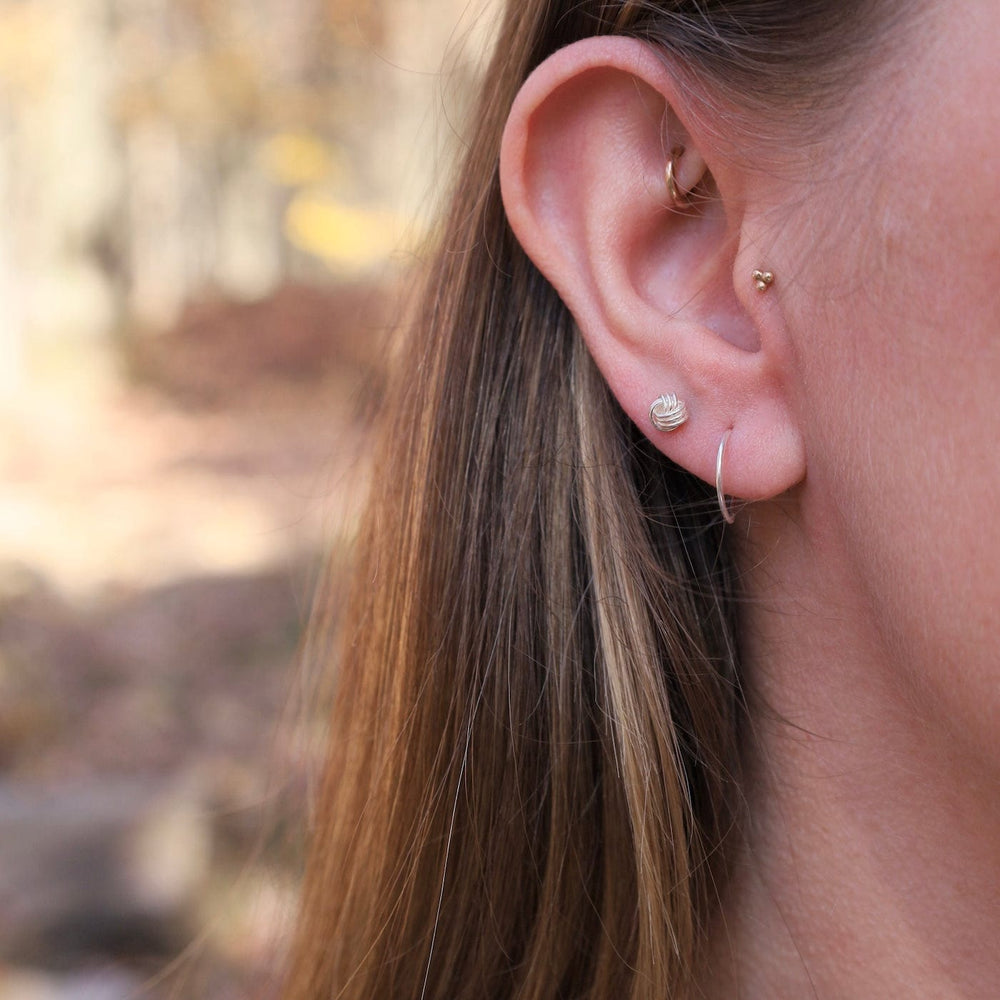 EAR Sterling Silver 12mm Sleeper Hoops with 2mm Ball