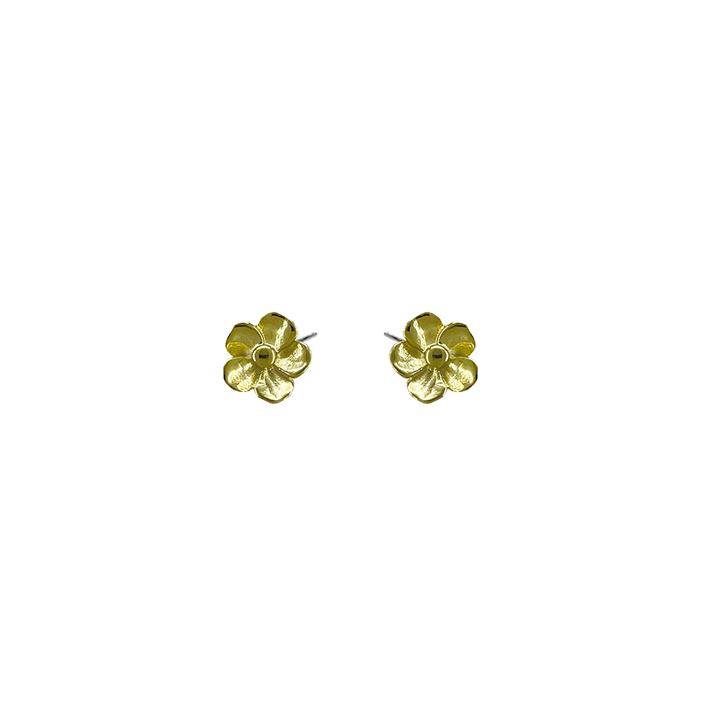 EAR Sterling Silver & 18K Gold Flower Stud