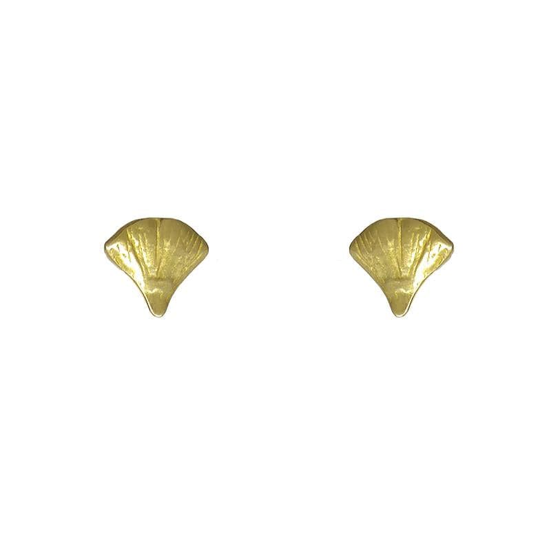 EAR Sterling Silver & 18K Gold Ginkgo Stud