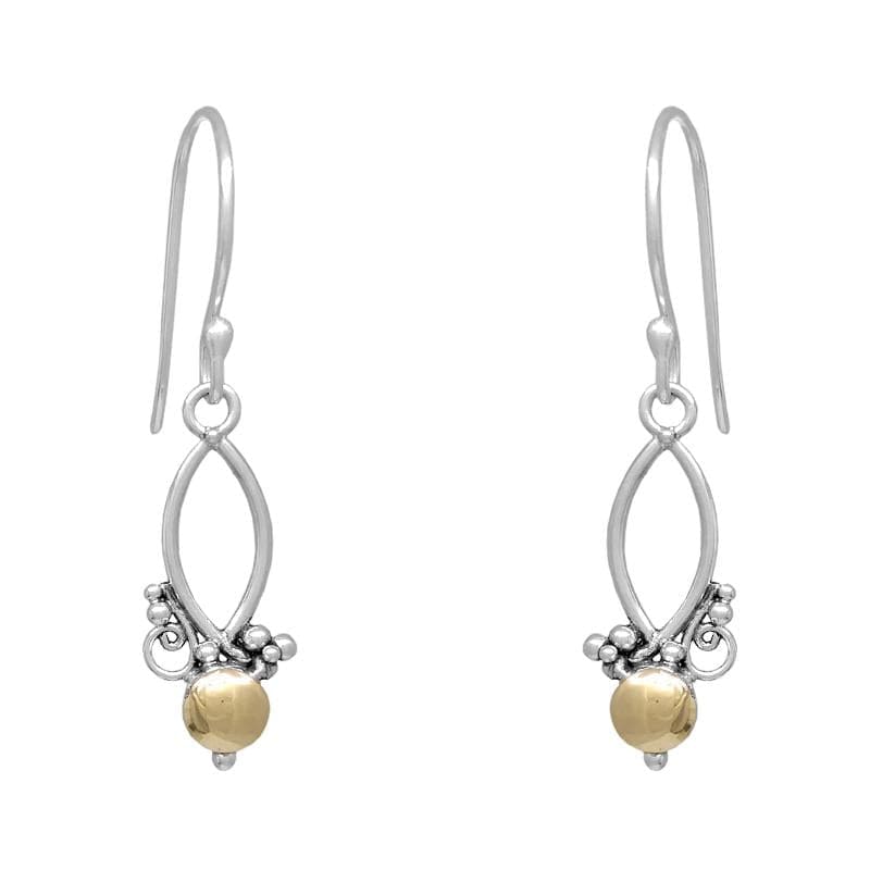 EAR Sterling Silver & 22k Gold Dangle Earring