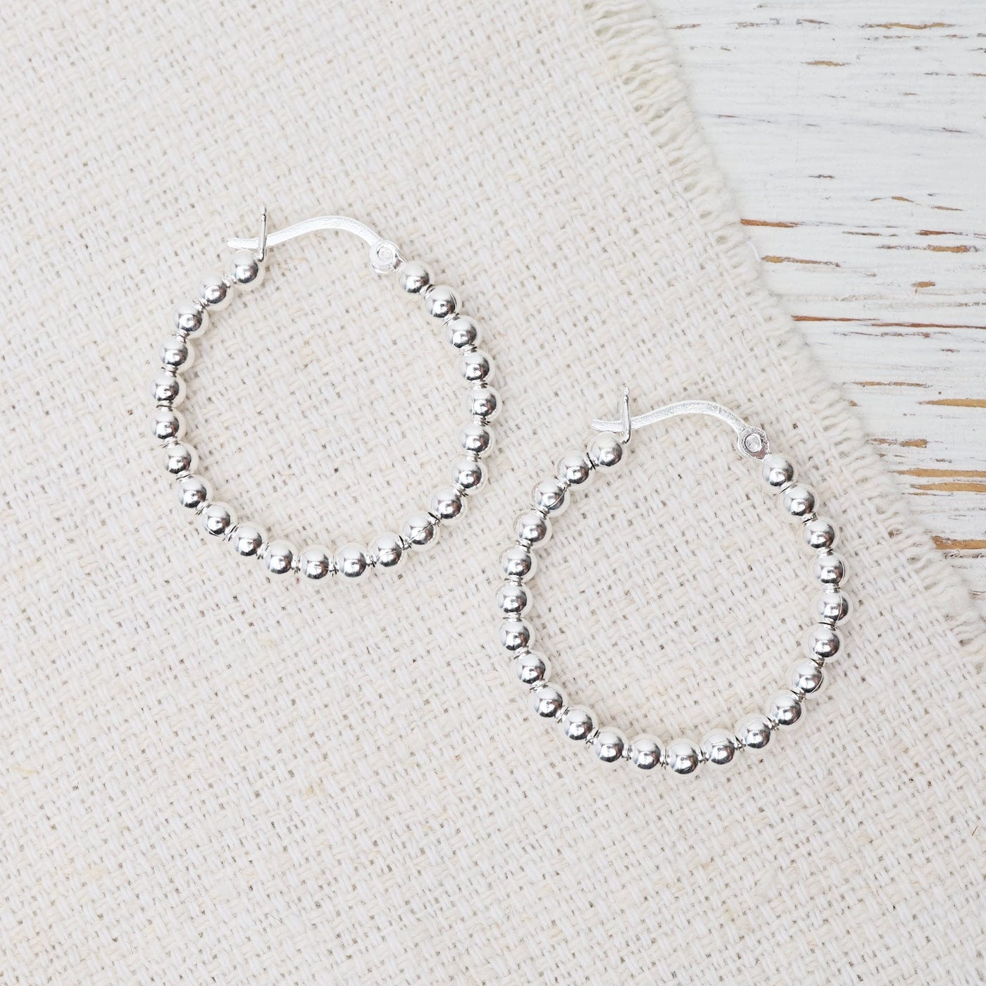 EAR Sterling Silver 25mm Dot Hoops