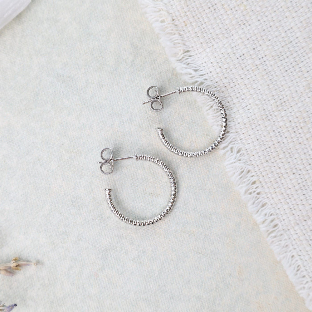 
                      
                        EAR Sterling Silver 3/4" Sparkle Hoop Earrings
                      
                    