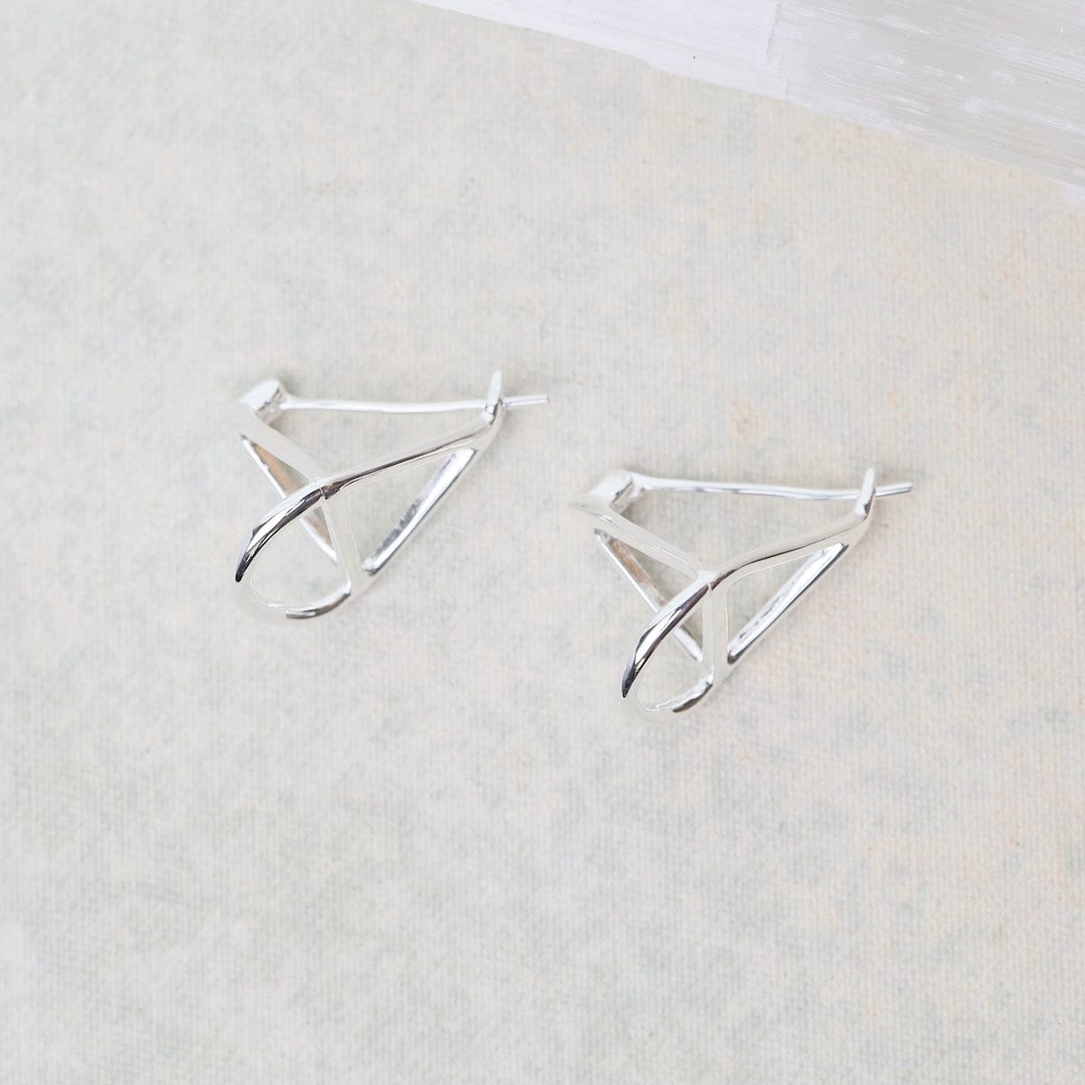 EAR Sterling Silver 3D Triangle Earrings