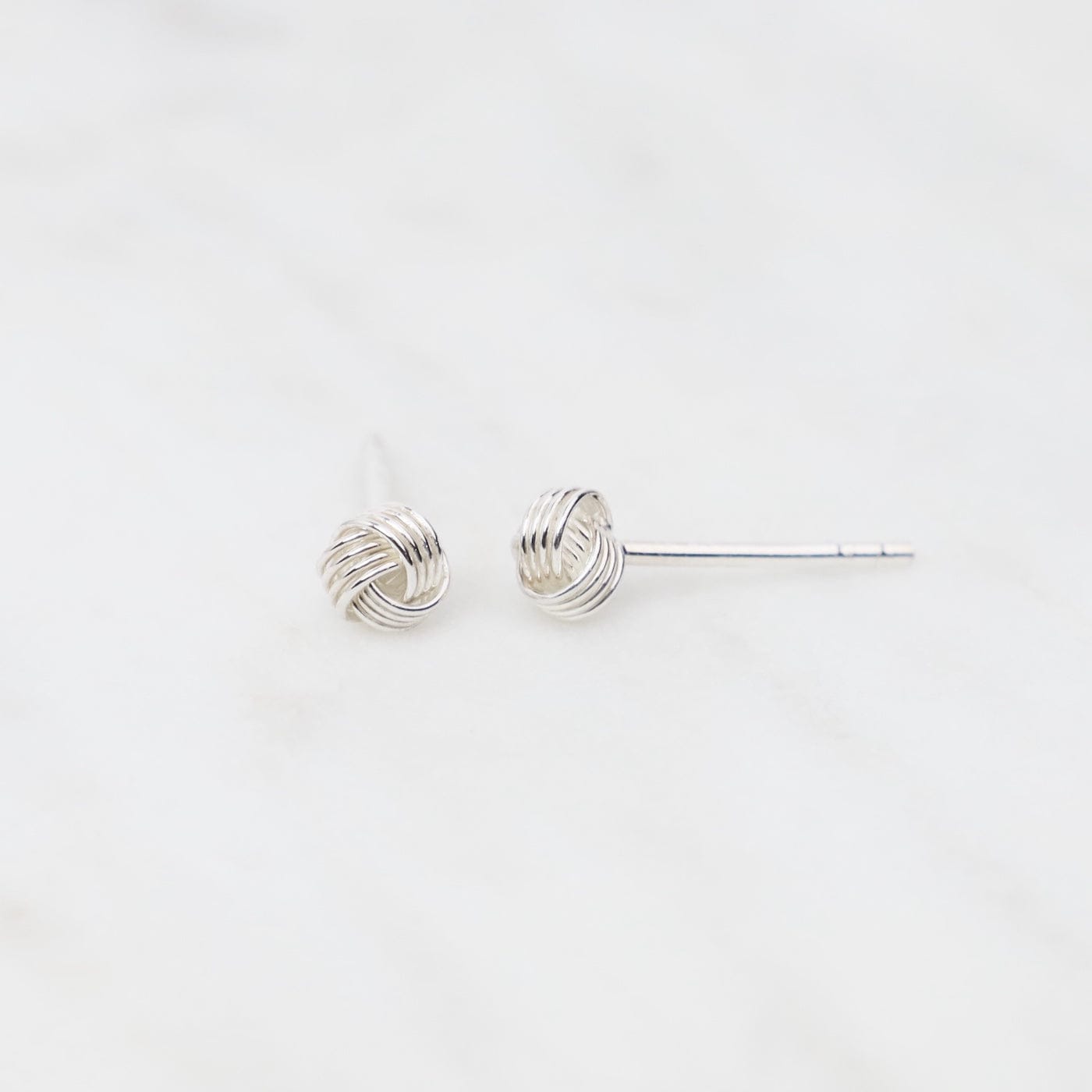 EAR Sterling Silver 4mm 4 Strand Knot Post Earrings