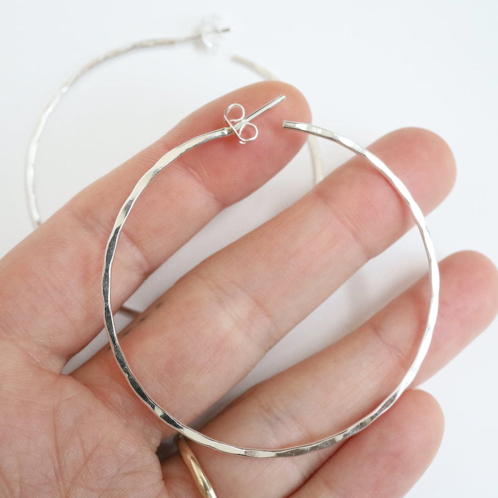 
                  
                    EAR Sterling Silver 55mm Thin Hammered Hoop
                  
                