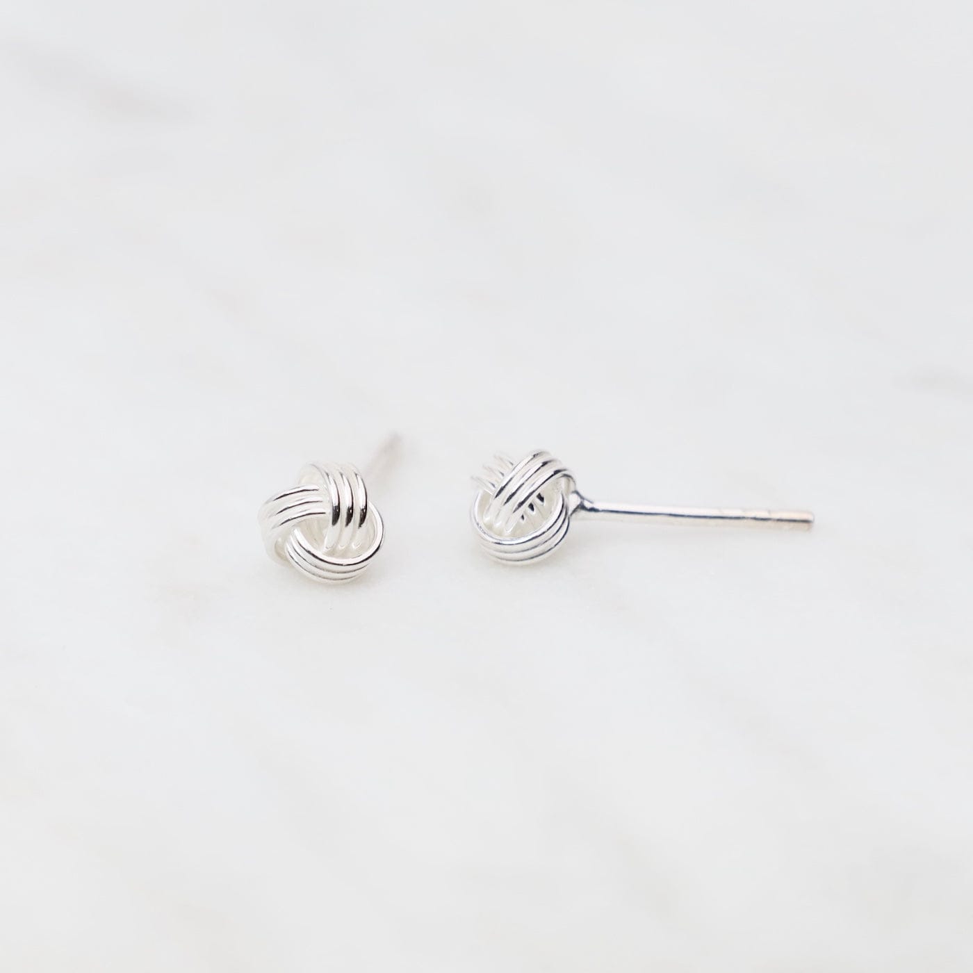 EAR Sterling Silver 5mm 3 Strand Knot Post Earrings