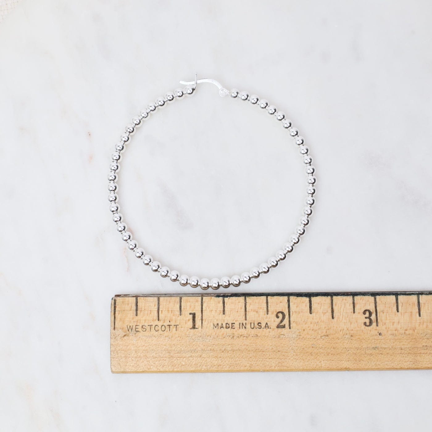 EAR Sterling Silver 60mm Dot Hoops