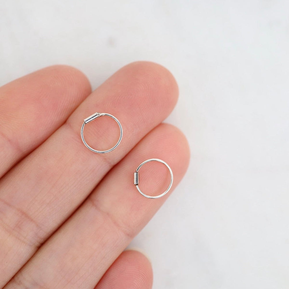 EAR Sterling Silver 8mm Tiny Sleeper Hoops