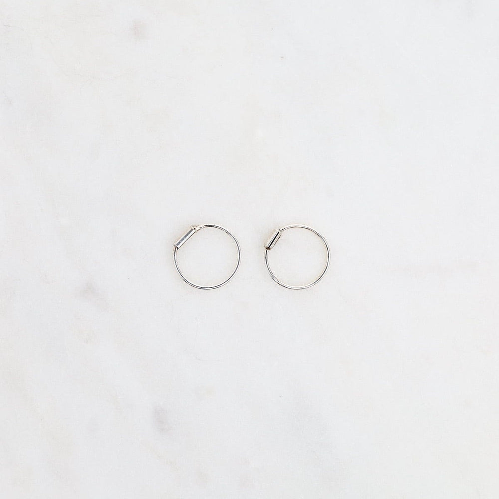 EAR Sterling Silver 8mm Tiny Sleeper Hoops