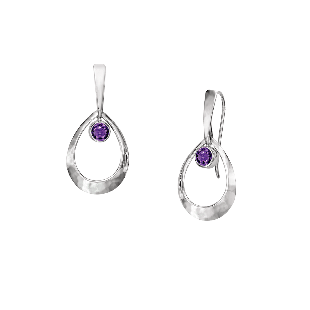 EAR Sterling Silver Amethyst  Emma Earrings