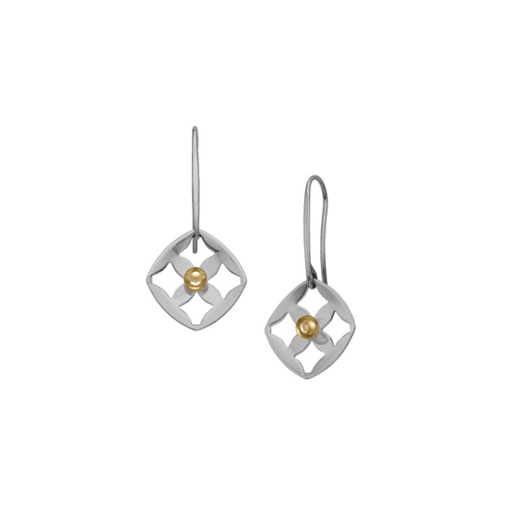 EAR Sterling Silver and Gold Ball Pointelle Earrings