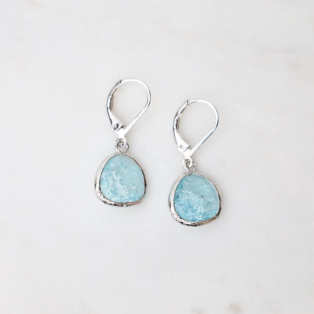 
                      
                        EAR Sterling Silver Aqua Rock Crystal Lever Back Earrings
                      
                    