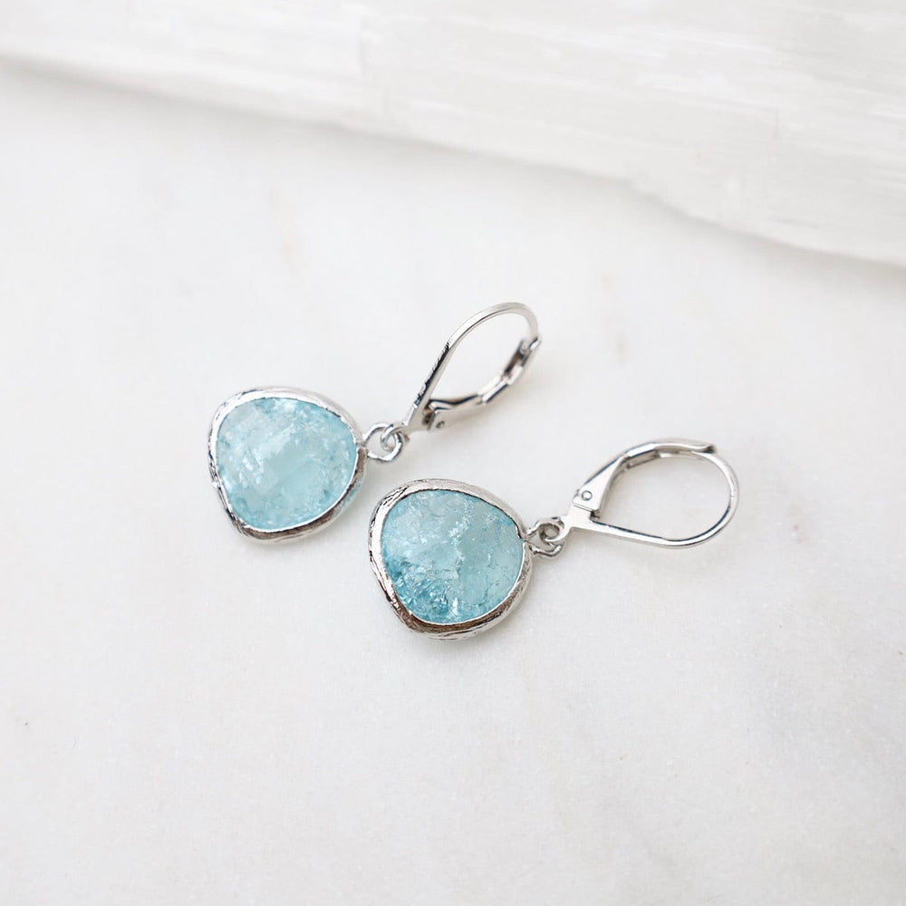 
                      
                        EAR Sterling Silver Aqua Rock Crystal Lever Back Earrings
                      
                    