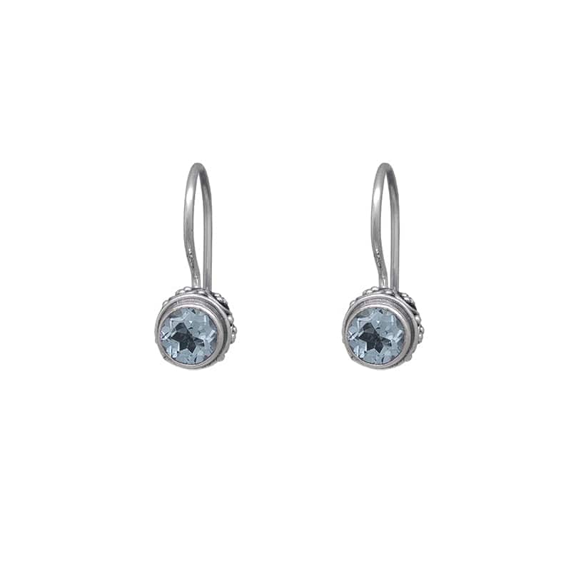 
                  
                    EAR Sterling Silver Bali Drop with Blue Topaz Earring
                  
                