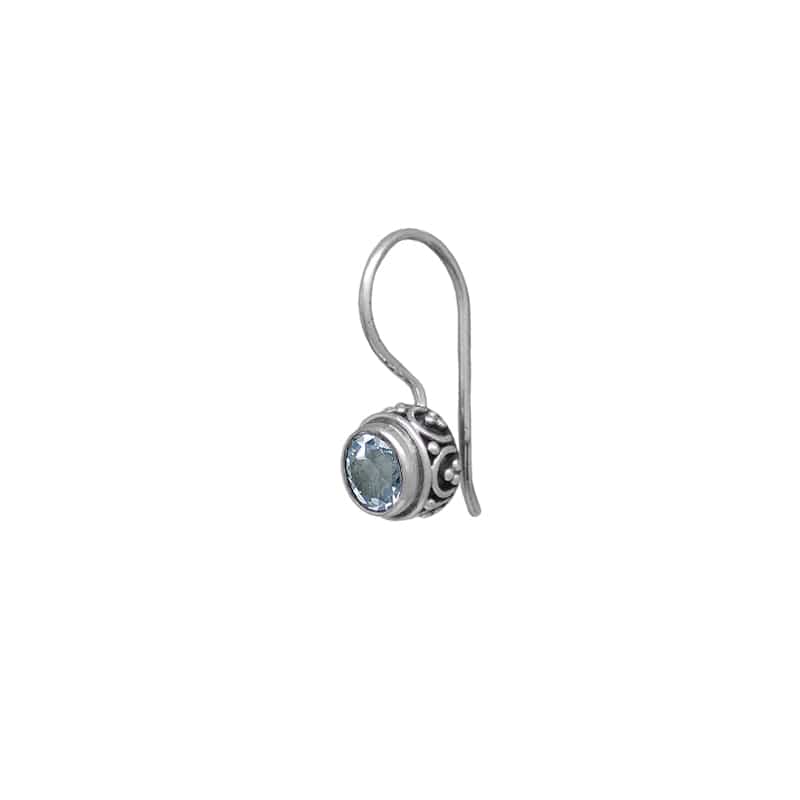 
                  
                    EAR Sterling Silver Bali Drop with Blue Topaz Earring
                  
                