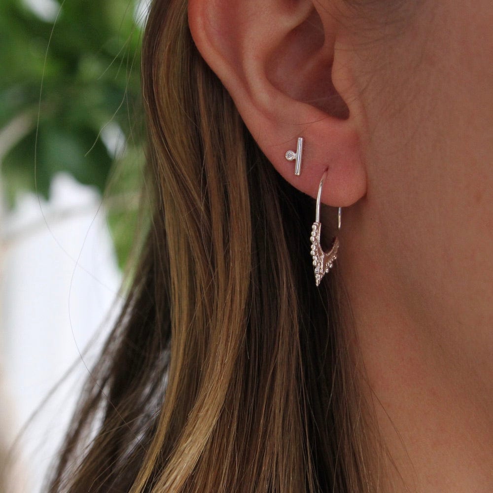 EAR Sterling Silver Bali Hoop