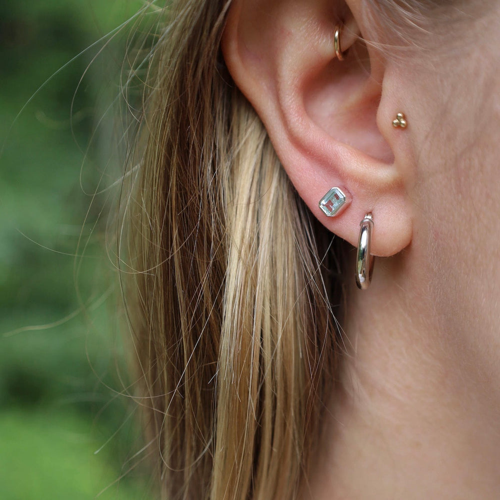 
                  
                    EAR Sterling Silver Bezel Set Octagon Cut Aquamarine Post Earrings
                  
                