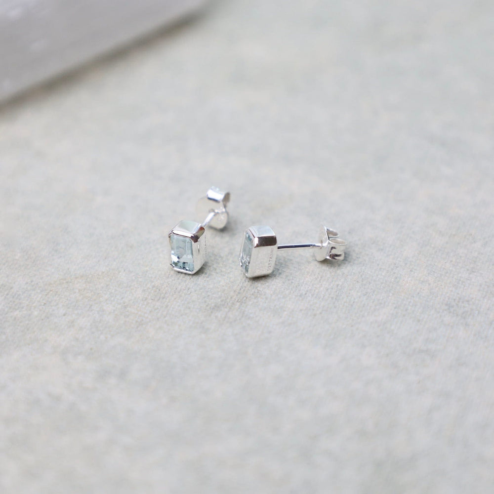
                  
                    EAR Sterling Silver Bezel Set Octagon Cut Aquamarine Post Earrings
                  
                