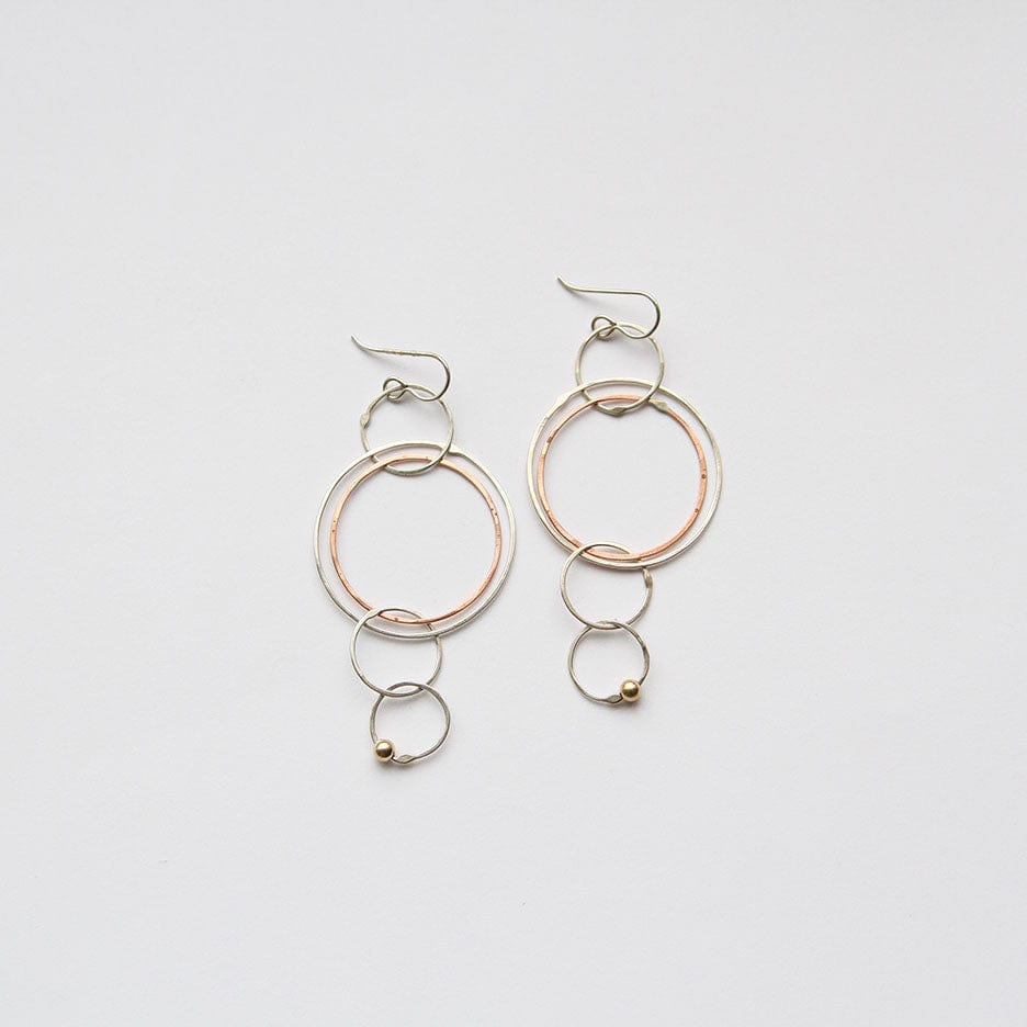 EAR Sterling Silver & Brass Mixed Metal Hoops