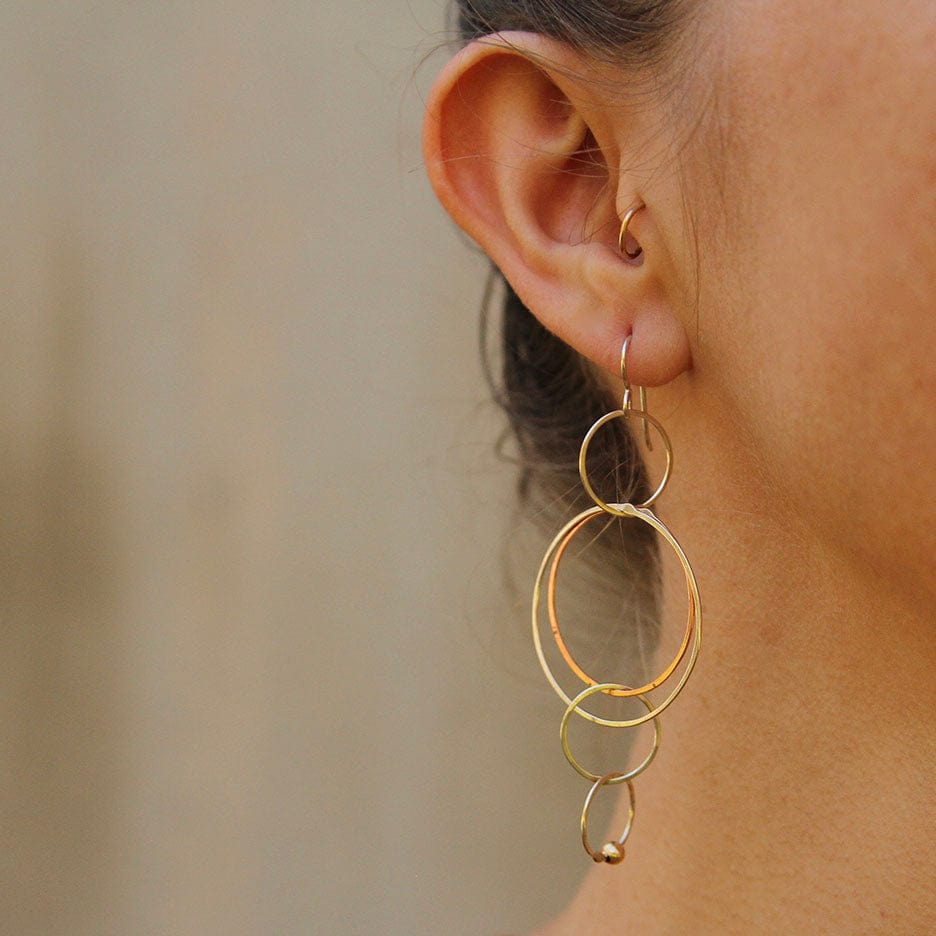 EAR Sterling Silver & Brass Mixed Metal Hoops