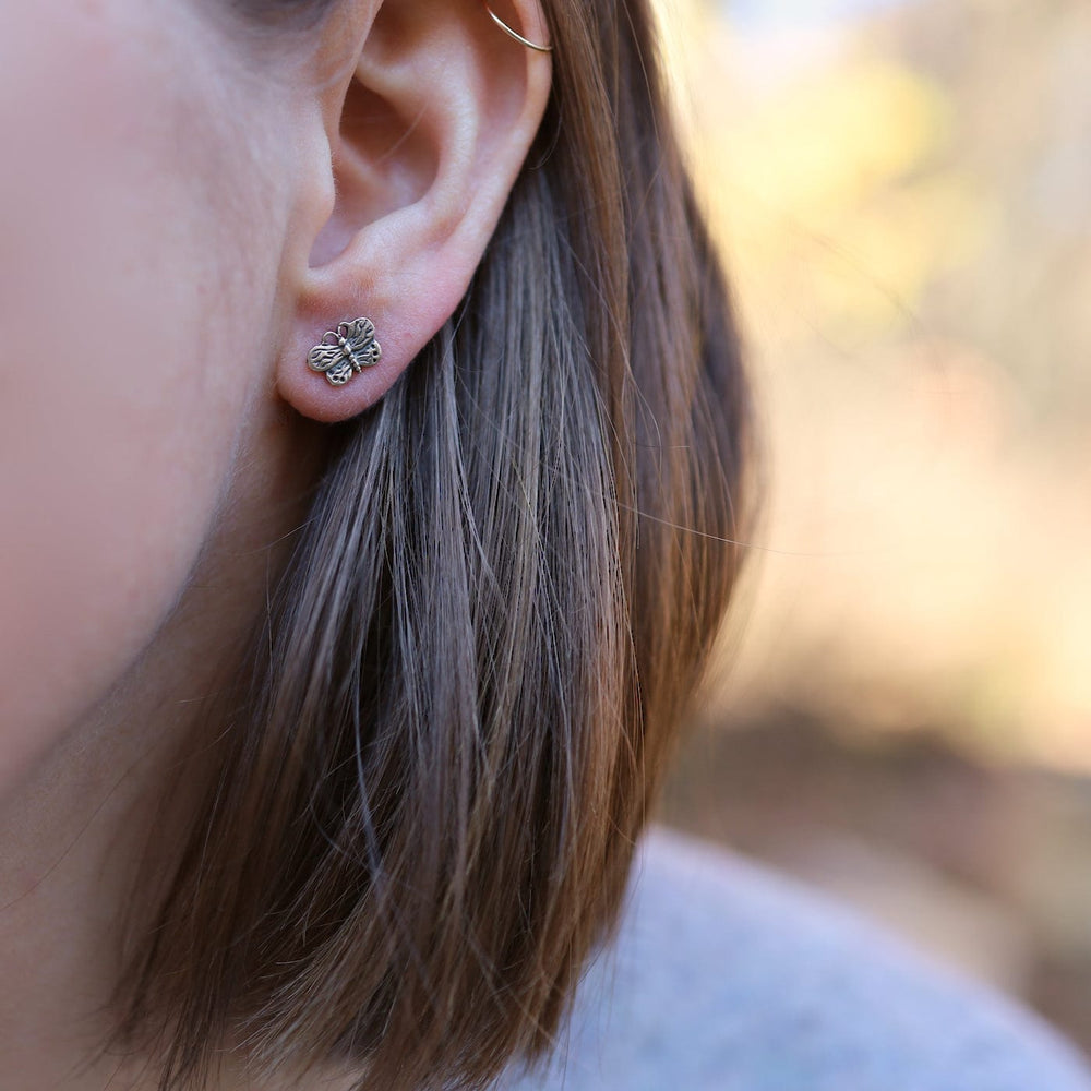 EAR Sterling Silver Butterfly Stud