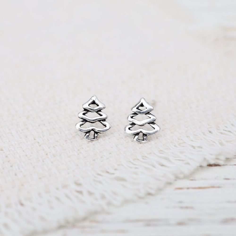 EAR Sterling Silver Christmas Tree Post Earrings