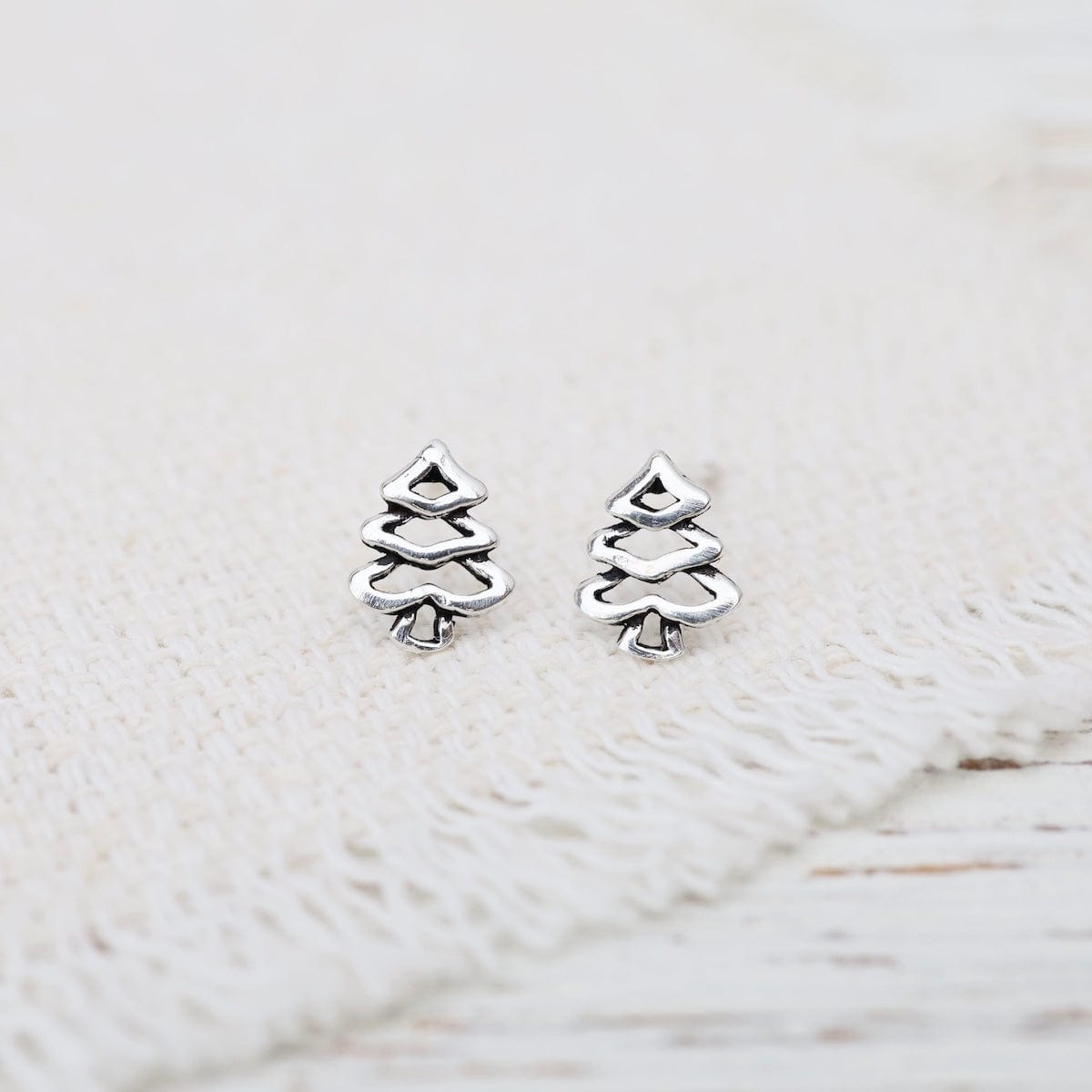 EAR Sterling Silver Christmas Tree Post Earrings