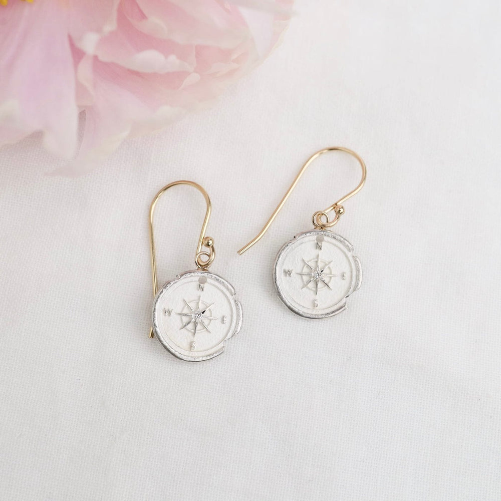 EAR Sterling Silver Compass Artifacts Earrings