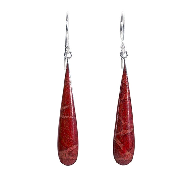 EAR Sterling Silver Coral Drop Earring