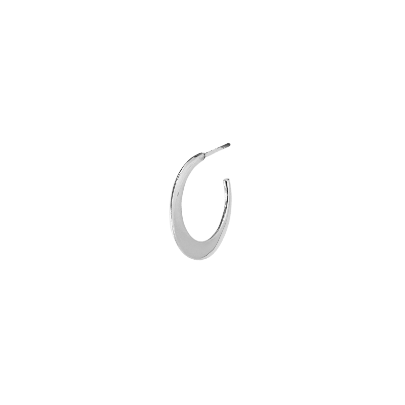 EAR Sterling Silver Crescent Moon Hoops – Small