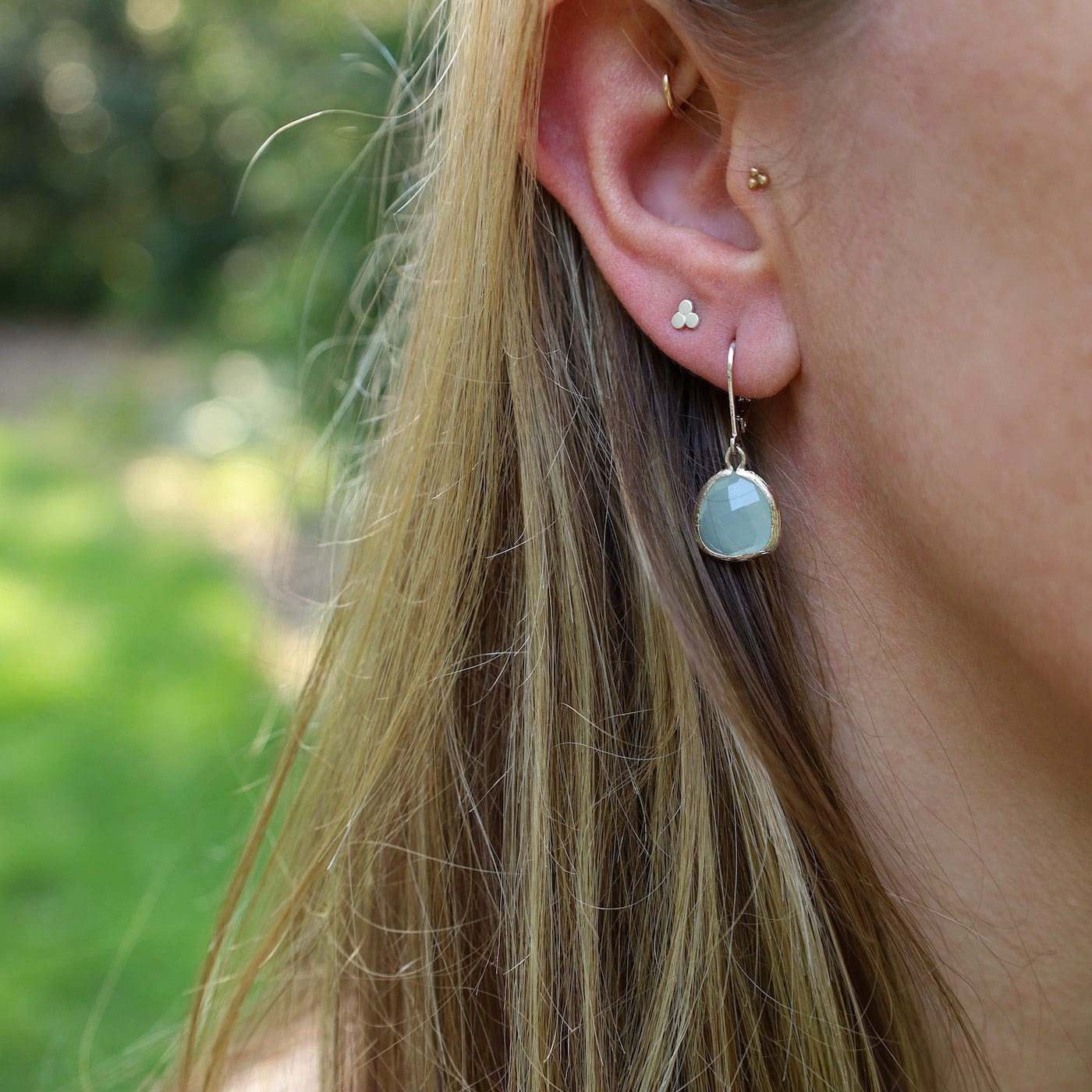 EAR Sterling Silver Crystal Lever Back Earrings – Alice Blue