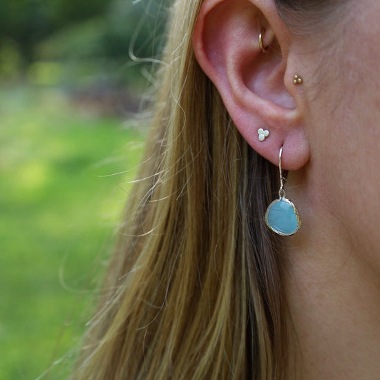 EAR Sterling Silver Crystal Lever Back Earrings – Ocean
