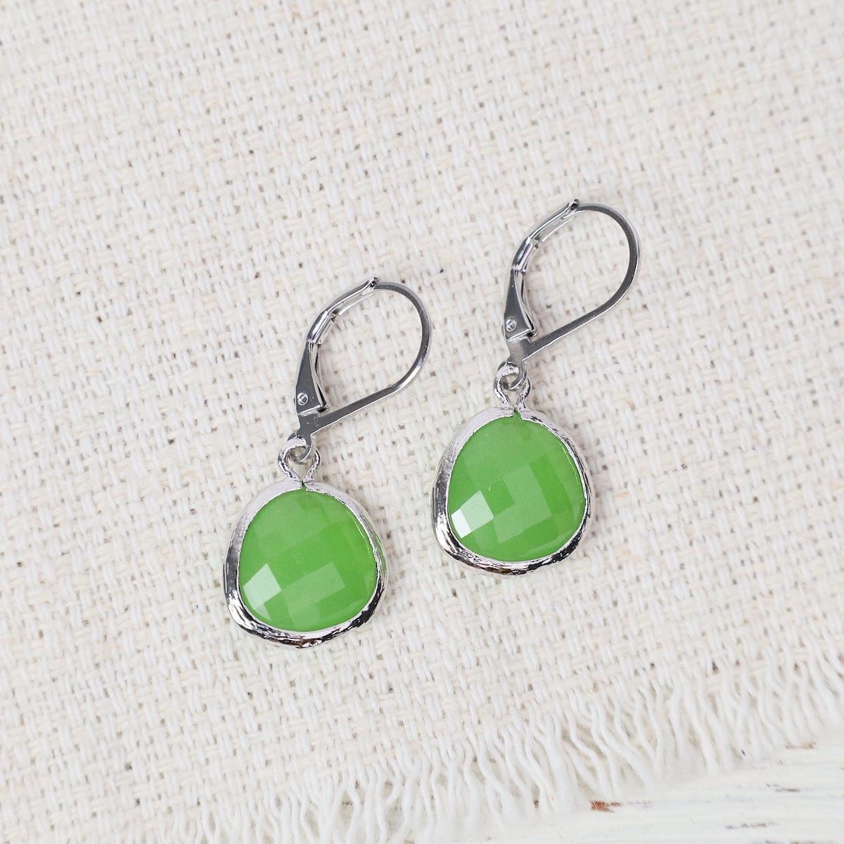EAR Sterling Silver Crystal Lever Back Earrings - Peri