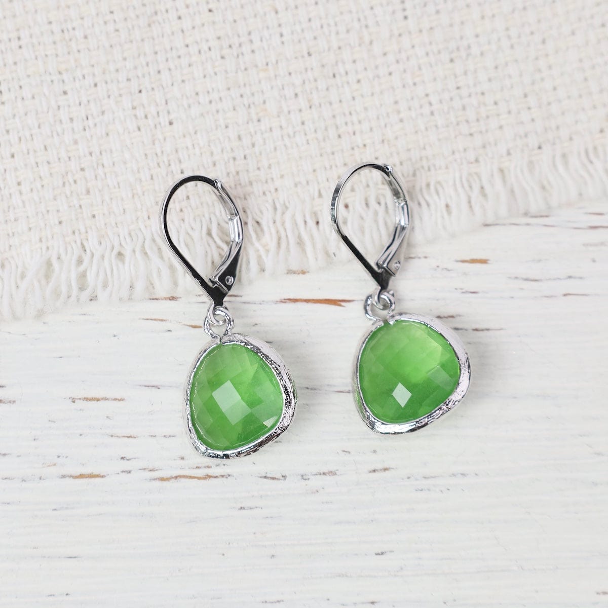 EAR Sterling Silver Crystal Lever Back Earrings - Spri