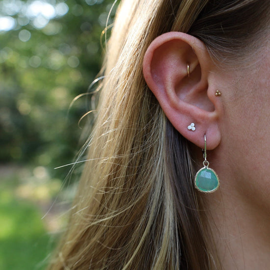 EAR Sterling Silver Crystal Lever Back Earrings - Tide