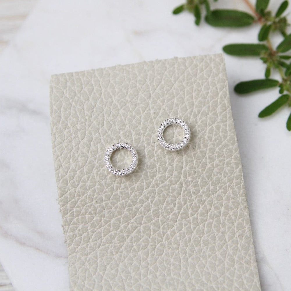 
                      
                        EAR Sterling Silver CZ Pave Circle Stud
                      
                    