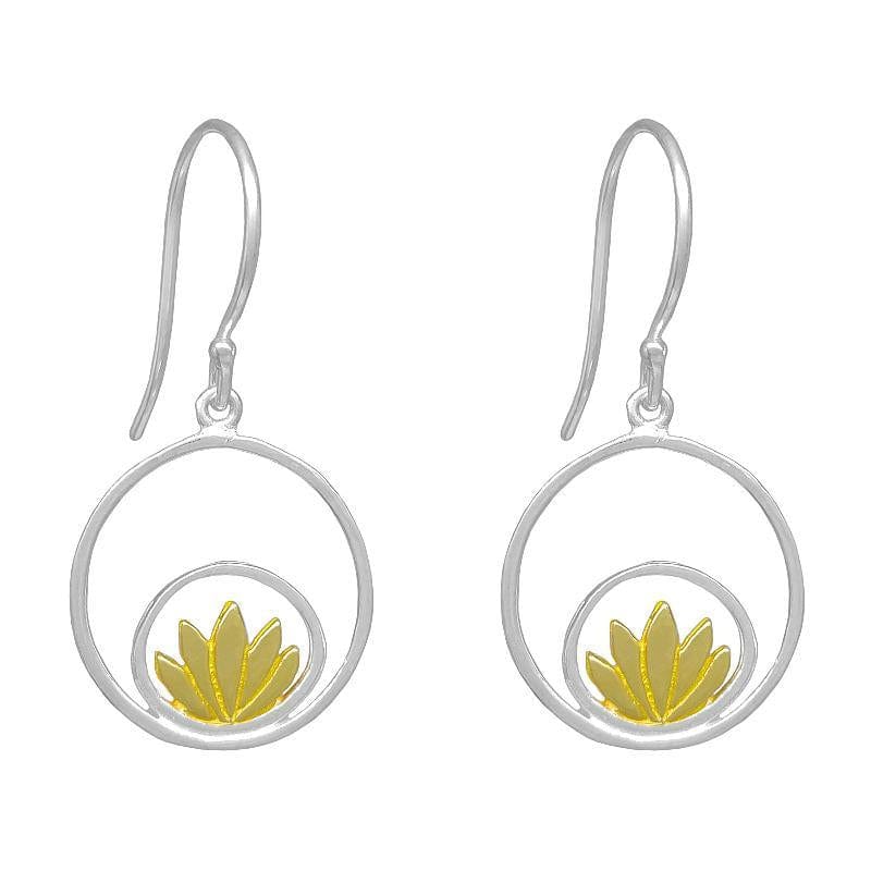 
                  
                    EAR Sterling Silver Dangle with 22k Gold Lotus Earrings
                  
                