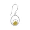 EAR Sterling Silver Dangle with 22k Gold Lotus Earrings