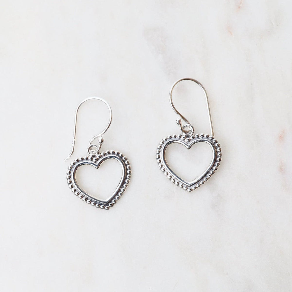 EAR Sterling Silver Dotty Heart Earrings