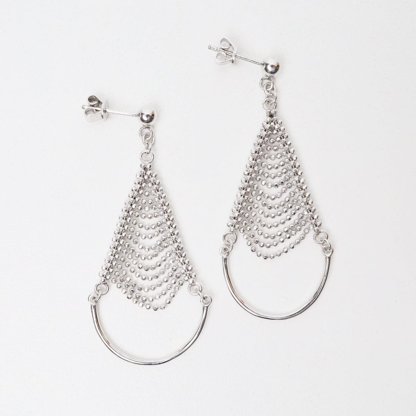 EAR Sterling Silver Draped Triangle Earrings