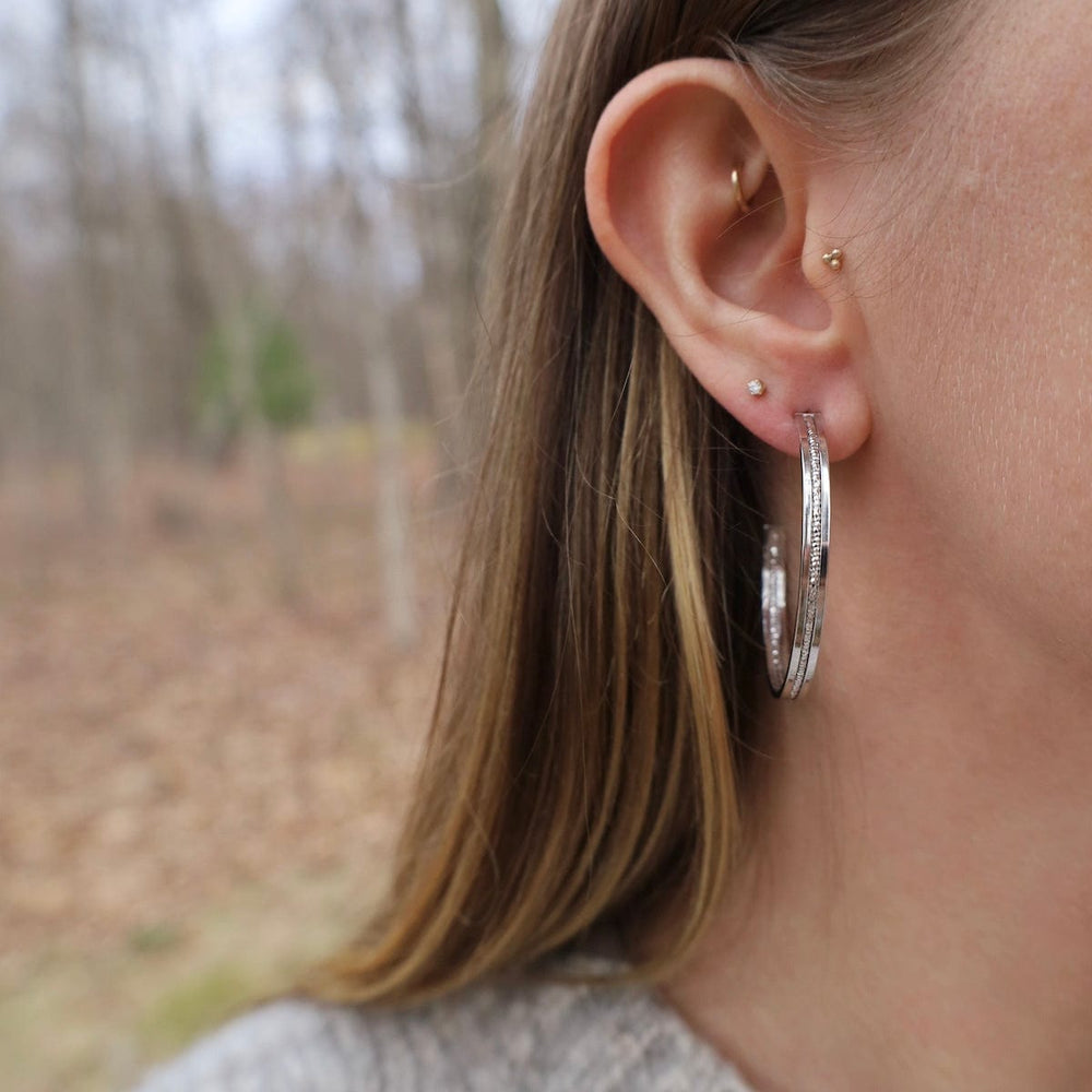 EAR Sterling Silver Extra Large Symphonic Hoops