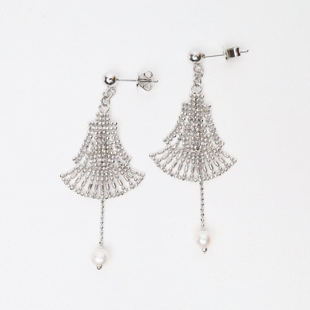 
                      
                        EAR Sterling Silver Fan with Long Pearl Earrings
                      
                    