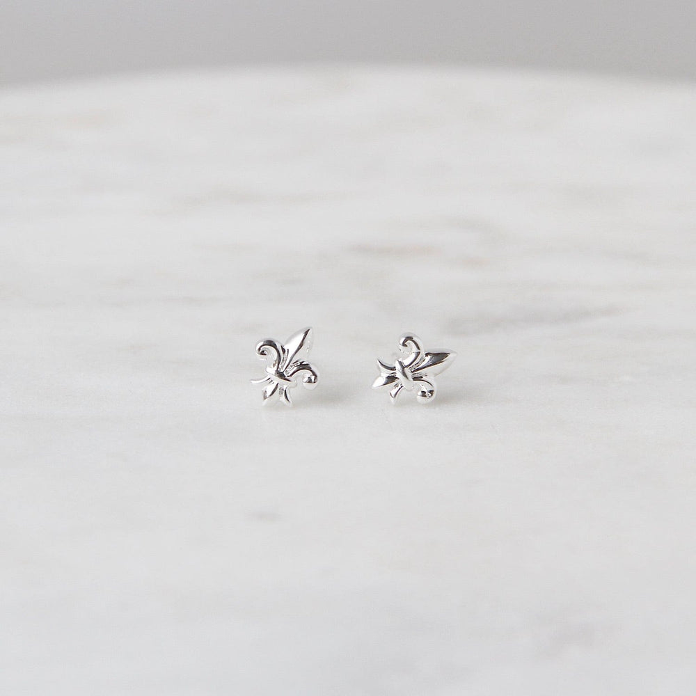 EAR Sterling Silver Fleur de Lis Post Earring