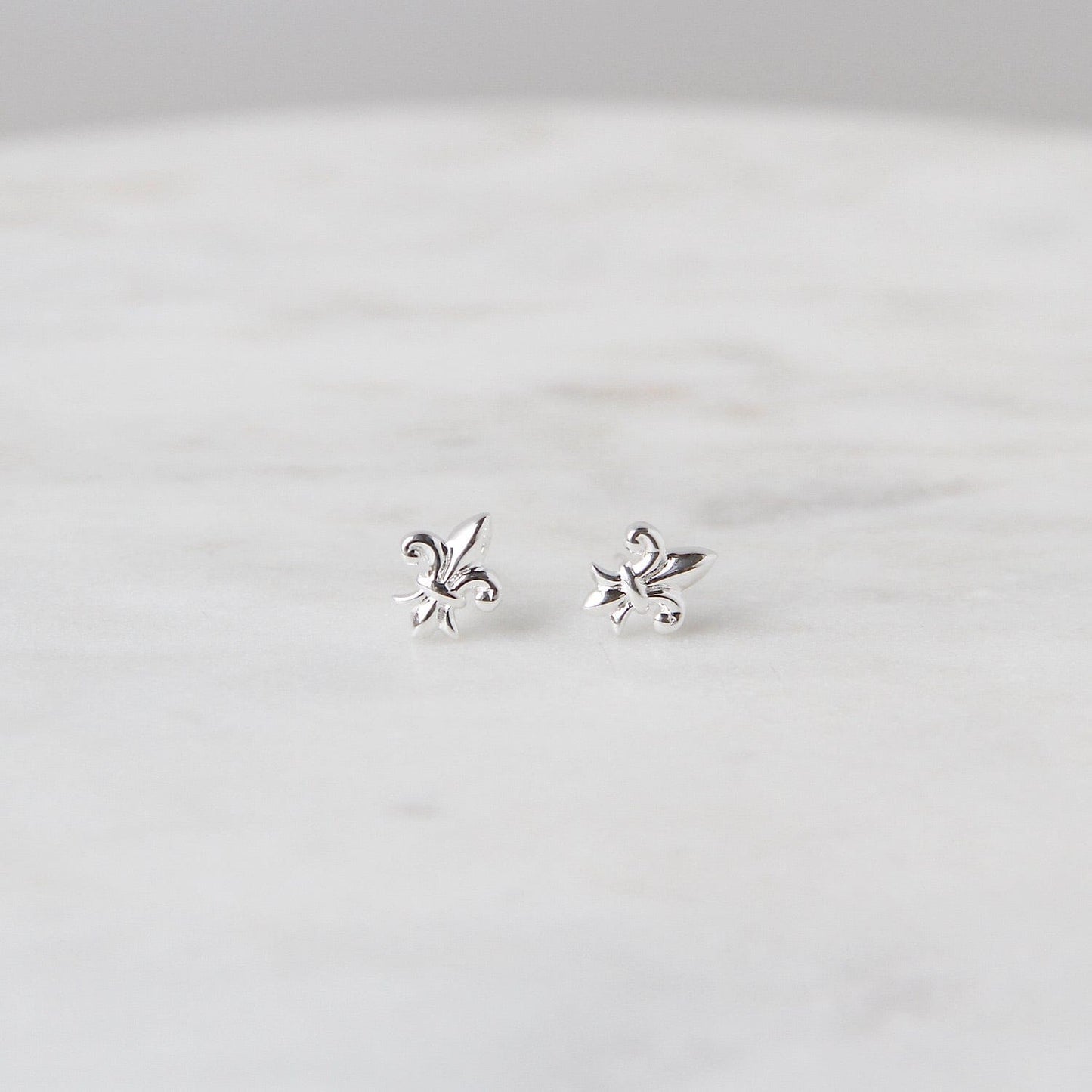 EAR Sterling Silver Fleur de Lis Post Earring