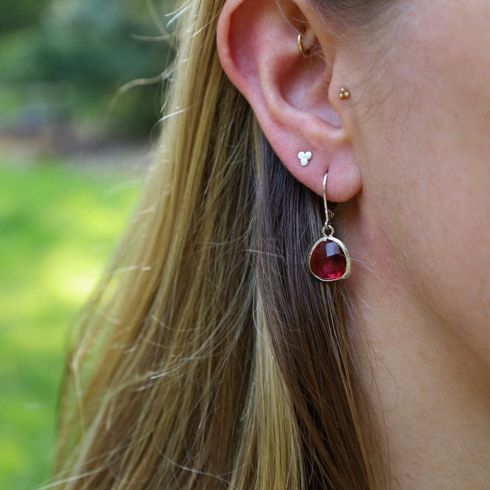 
                      
                        EAR Sterling Silver Fuchsia Crystal Lever Back Earrings
                      
                    