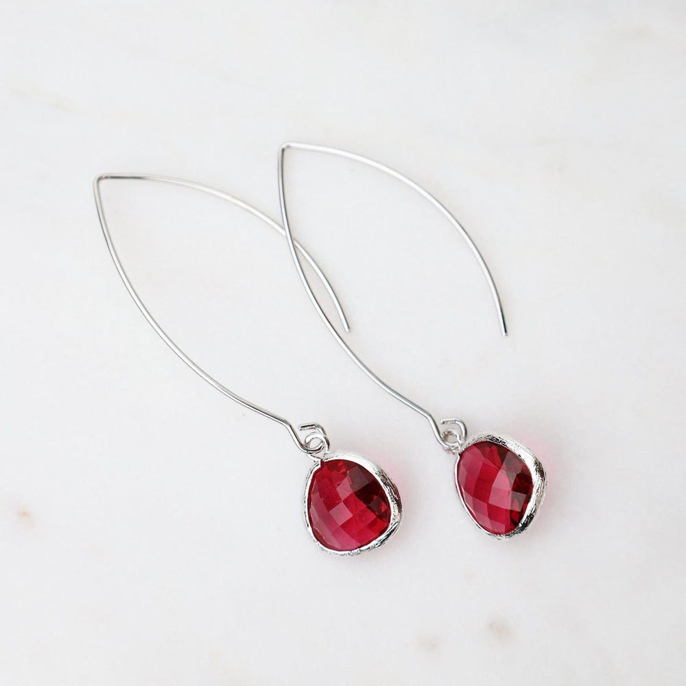 
                  
                    EAR Sterling Silver Gem Dangle Earrings - Fuchsia
                  
                