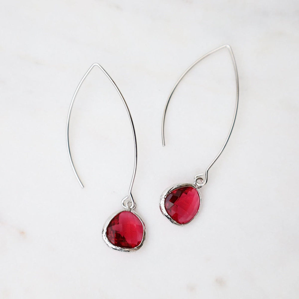 
                  
                    EAR Sterling Silver Gem Dangle Earrings - Fuchsia
                  
                