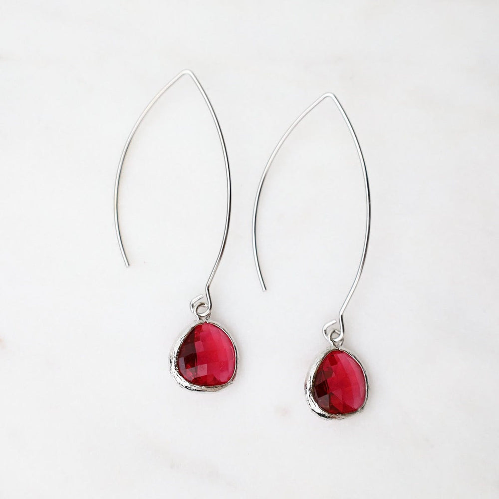 
                  
                    EAR Sterling Silver Gem Dangle Earrings - Fuchsia
                  
                