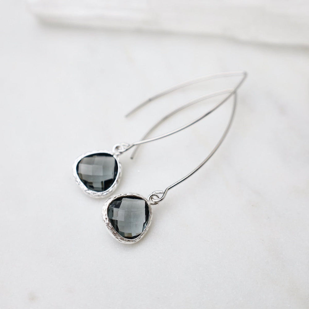 
                  
                    EAR Sterling Silver Gem Dangle Earrings - Smokey Gray
                  
                