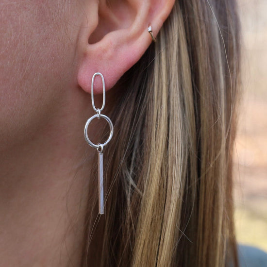 EAR Sterling Silver Geo Shapes on Post Earrings